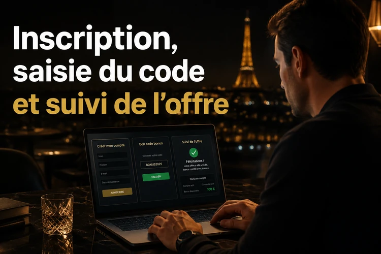 Inscription, saisie du code et suivi de l'offre